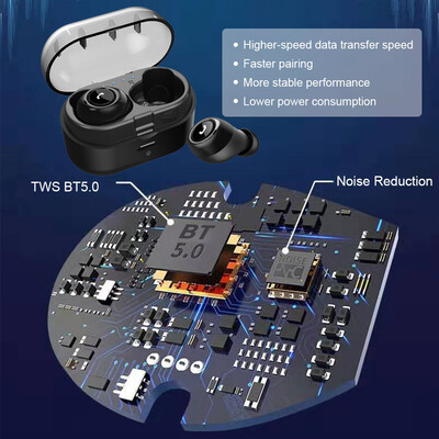 

cp7 Bluetooth 50 TWS Earbuds True Wireless Headphones with Dual Mic In-ear Stereo Earphones Twins Sports Headset Charging Box