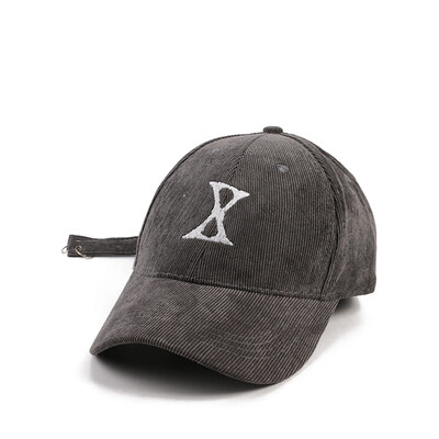 

Hat Female Autumn&Winter Corduroy Baseball Cap Korean letters embroidered duck tongue cap outdoor leisure sunshade hat tide