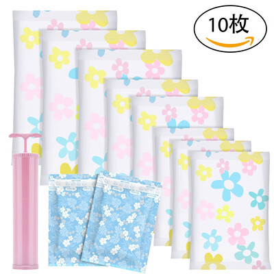 

10pcsset Moisture-proof Vacuum Compression Clothing Pack Clothes Storage Compressed Bags with Manual Pump