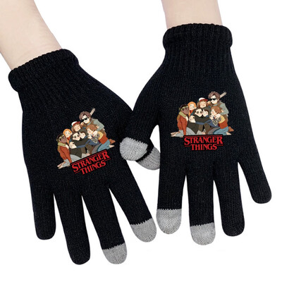 

Animemerch Stranger Things Gloves Eleven Demogorgon Cosplay Gloves Full Finger Gloves Printed Gloves Winter Warm Mitten