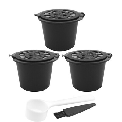 

Reusable Coffee Capsule With Filter Lid Plastic Coffee Capsule Portable Black Coffee Capsule Set For Nestle