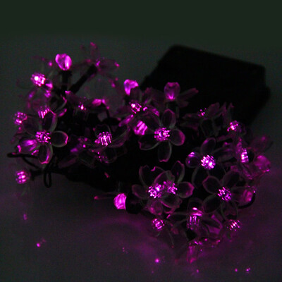 

Christmas Props 7m 50 LEDs Solar String Light Peach Blossom Style Lamp Decors New Year Decoration