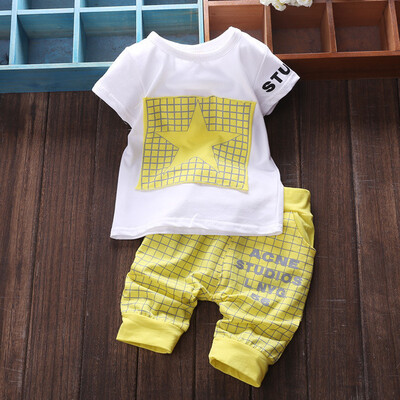 

Summer Baby Boys Clothes Casual Cotton Lovely Short Sleeve Shirt Pant Infant Newborn Baby Suit Children Clothing