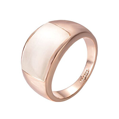 

[Opal Jewelry]Yoursfs Statement Cat's Eye Opal Ring 18k Rose Gold Plated With Big Opal Cocktail/Party Gemstone Wide Ring Jewelry f
