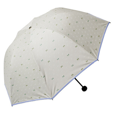

Paradise umbrella cardamom youth black silk screen three fold mushroom sunny umbrella sun umbrella beige 33013E
