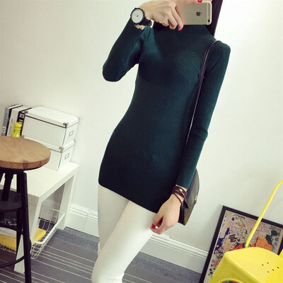 

2017 new women's elastic sweater version of the primer shirt sweater sets of high-necked sweater women solid color bottoming shirt