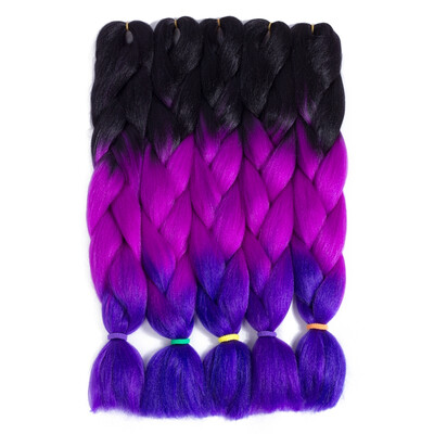 

szc Afro Jumbo Braids Наращивание волос 5-pack 2 Tone & 3 Tone Ombre Вязание крючком для волос с высокой температурой Kanekalon Synthetic