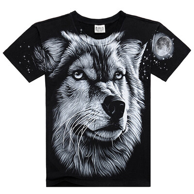 

MEN BONE 3D Personality trend T-shirt Full printing The Wolf pattern