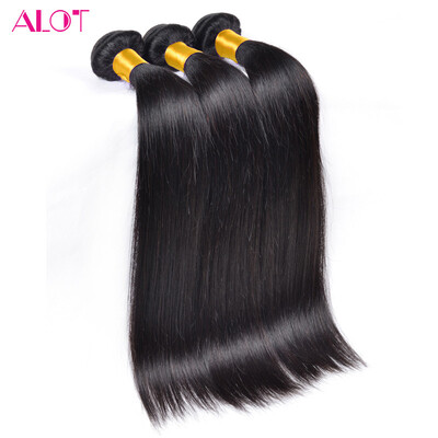 

Alot Hair Peruvian Virgin Hair Straight 3 Bundles / Lot 100% необработанные человеческие волосы Прямое ткачество Бесплатная доставка