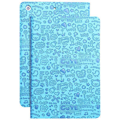 

Biya Zi BIAZE Apple iPad Mini4 protective cover shell thin shatter-resistant smart sleeping holster cute cartoon little witch series PB39-blue