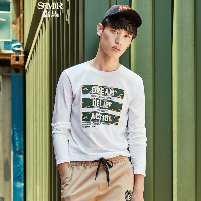 

Semir Long Sleeve T-Shirt Male 2017 Fall Round Collar Shirt Cotton Men's Korean Style Camouflage Tide 19057011215 Flower Gray L