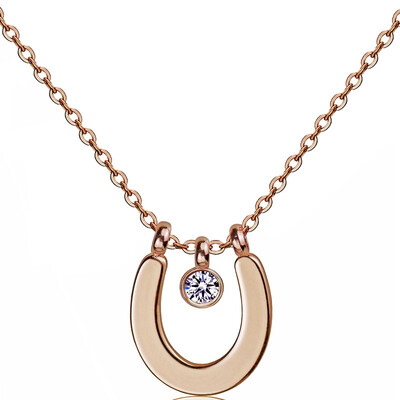 

YISHIZHIAI Horseshoe Pendant U-shaped Simple Necklace 4458