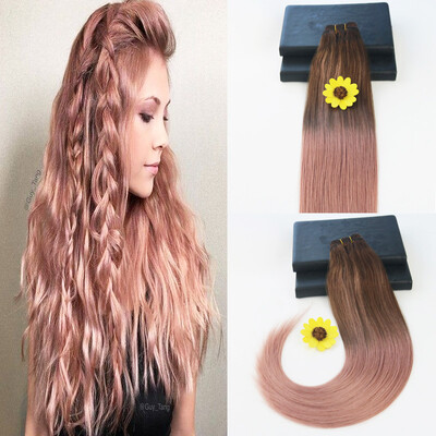 

14-24" Brazilian Remy Hair Ombre Balayage Color 100GSet Full Set Hair Weft Extensions 100 Human Hair