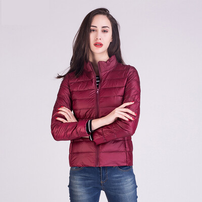 

City plus CITYPLUS 2017 winter new style women women stand collar Slim short jacket wild light down jacket CWYR179653 light skin powder
