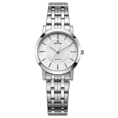 

EBOHR Quartz Watch Stainless Strap White Dial