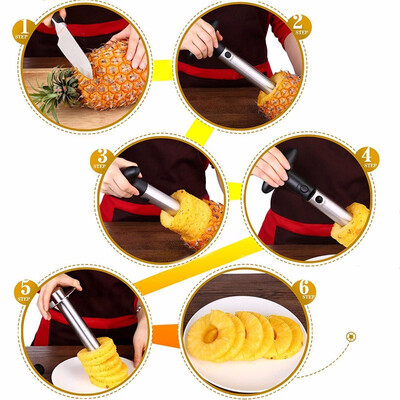 

Outdoor Pineapple Corer Slicer 3-In-1 Fast Peels And Slice No Muss