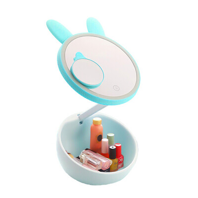 

Weilong birthday gift girl cute pet makeup mirror with light rechargeable practical creative gifts to send girlfriends to send girlfriends to send wife blue rabbit models