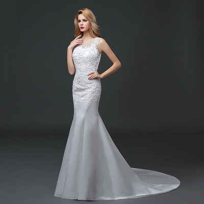 

Tail wedding bride wedding dress new lace fishtail Halter