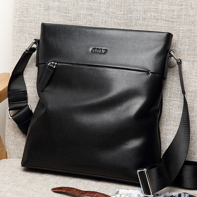 

Golf GOLF Mens Shoulder Bag Soft Top Layer Leather Shoulder Bag Mens Messenger Bag D7BV42950J Black
