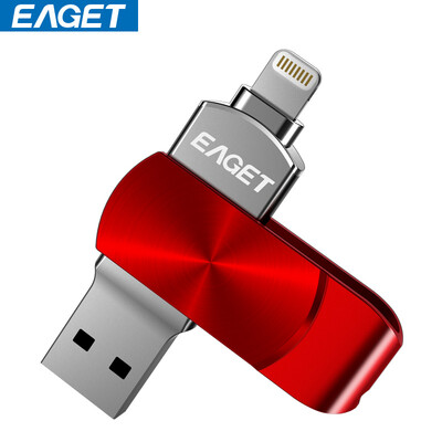 

Yi Jie (Eaget) i66 iPhone U диска 128G официальной компании Apple MFI сертификация USB3.0 высокой скорость iphone / Ipad двойного интерфейс мобильный компьютер с расширенной памятью красной
