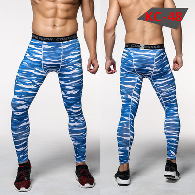 

Men Compression Pants Tights Casual Bodybuilding Mans Trousers Brand Camouflage Army Green Skinny Leggings