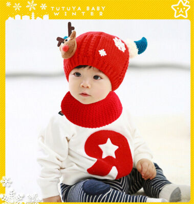 

Christmas Baby Beanie For Boys Girls Cap Cotton Hat Children Deer Print Hats Hot