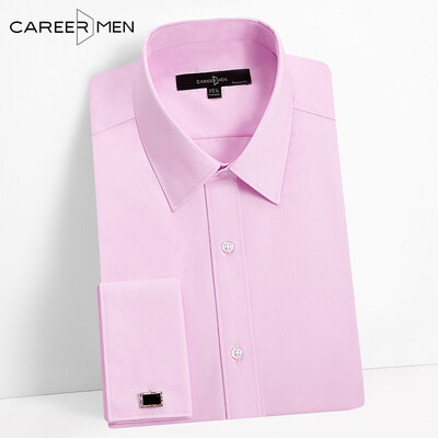 

CareerMen Mens Slim Fit Non Iron Spread Collar Twill Graceful French Cuff Long Sleeve Dress Shirt
