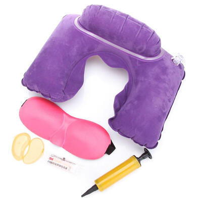 

Mingdian ophthalmology eye mask 3D three-dimensional shading rose red inflatable pillow purple 3M noise sleep earplugs 2 installed traveling five sets