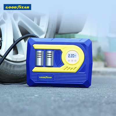 

Автомобильный пневматический насос Goodyear GY-2582 Портативный двухцилиндровый датчик давления в шинах Цифровое измерение давления Автомобильная шина для футбола Электрический насос для мотопомпы Inflator