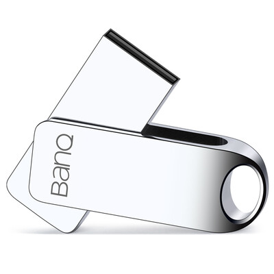 

banq F8 16GB водонепроницаемый ударный металлический флеш-накопитель бутик-версия снежного серебра