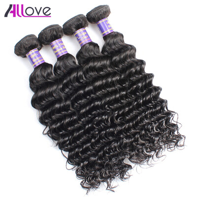 

Allove Hair Products 7A Malaysian Deep Wave 4 Bundles 100 Unprocessed Virgin Human Hair Extensions Orignal Human Natural Black