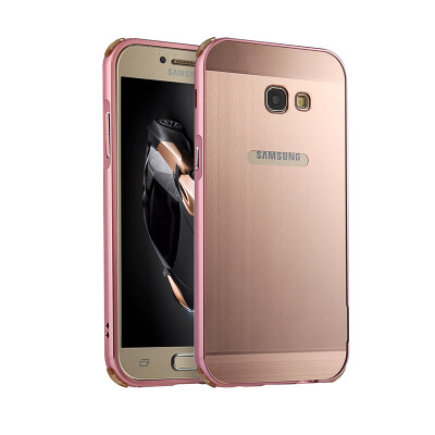 

Luxury Case for Samsung Galaxy A7 2017 Aluminum BumperAcrylic Panel Back Glossy Business Cover for Samsung A720