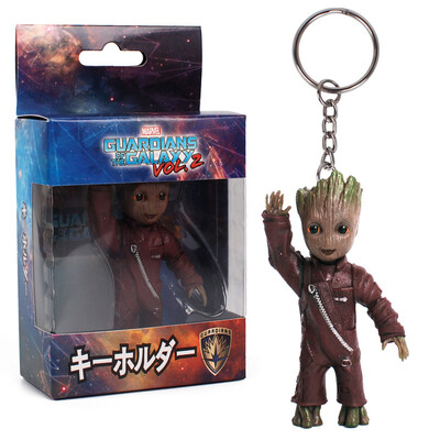 

стражи галактики том 2 малыш Groot 3" цепочка для ключей фигура статуи подарок игрушки children baby toys