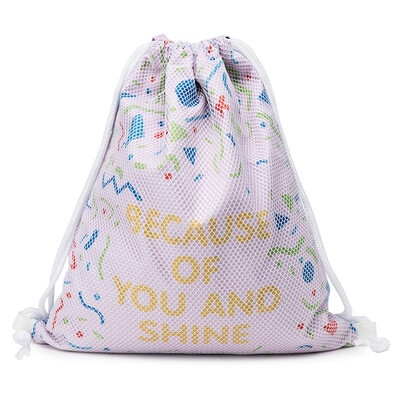 

Baifeng Drawstring Backpack Outdoor Sports Womens Bag Gradient Print Mesh Nylon Portable Bundle Foldable Pink Gradient