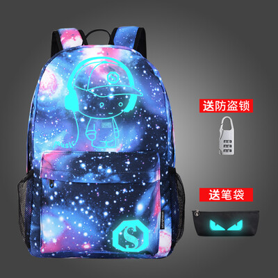 

Fashion trends, night sky, shoulders, men and women, Korean and Korean sports backpack, junior high school students, schoolbag, ca