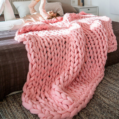 

Home Living Bedroom Keep Warm Knitted Blankets Woolen 130 x 170cm B131