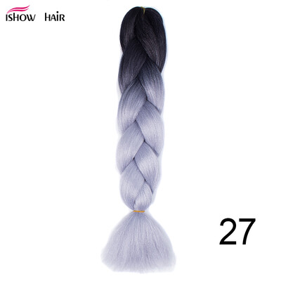 

Silky Strands 24 100g Ombre Synthetic Braiding Hair Extensions For Crochet Braids Kanekalon Jumbo Braids Two Tone Ombre Color 1p