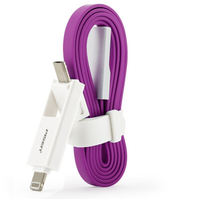 

Интерфейс Micro-USB / Lightning с двумя линиями зарядки мобильного телефона 0,8 м черникой Фиолетовый для Apple Andrews Huawei Samsung
