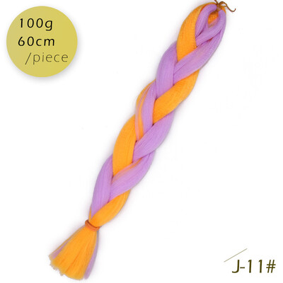 

AISI HAIR 100gpcs 24inch Kanekalon Jumbo Braids Hair Ombre Two Tone Colored Synthetic Hair for Dolls Crochet Hair