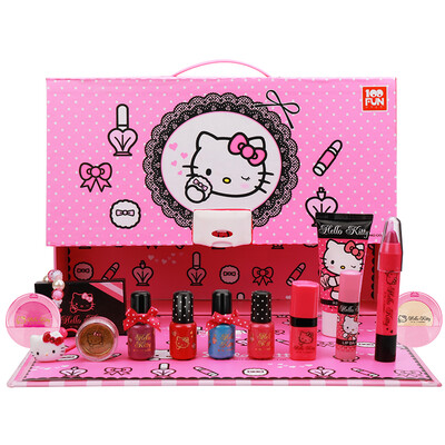 

Hello Kitty hellokitty children's cosmetics Princess makeup box set girl toys house toys birthday gift KT-8586