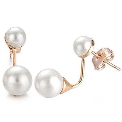 

Yoursfs double pearl earring new design stud earring & dangle pearl earring for fashion lady