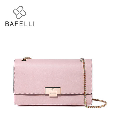 

BAFELLI autumn and winter women shoulder bag split leather chains for women crossbody bag bolsos mujer Mint Green pink womens mess