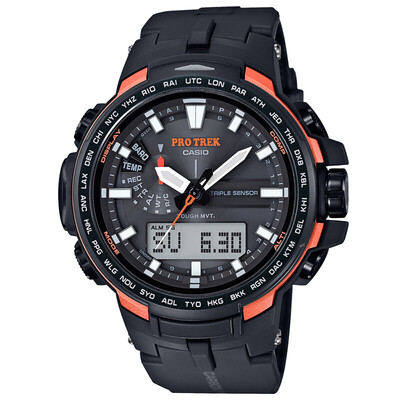 

CASIO часы PROTREK мужской солнечный альпинизм наружный компас спортивные часы электрические волны кварцевые часы PRW-6100Y-1A
