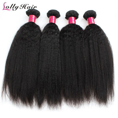 

Качественные грубые волосы для волос Yaki Weaves Дешевые 7A перуанские волосы Virgin Kinky прямые человеческие наращивания волос 4шт. / Лот 8-28Inch