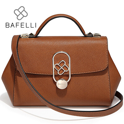 

BAFELLI autumn&winter the new split leather shoulder handbag pillow versatile bolsos mujer red black women messenger bags