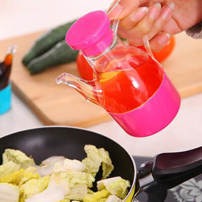 

4pcs Small Pot Small Plastic Bottle of Soy Sauce Vinegar Oiler Seasoning With Lid Handle Toxic And Tasteless