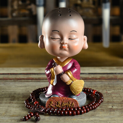 

Kang car treasure car ornaments shaking head Maitreya Buddha cartoon little monk pendant decoration car interior decoration for a lifetime