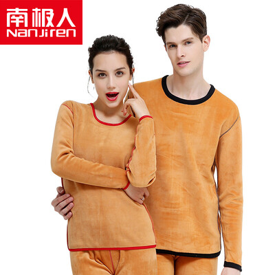

Antarctic thermal underwear men and women cotton thickening plus cashmere thermal underwear youth middle-aged underwear suit N624D10021 / 10022 female black L