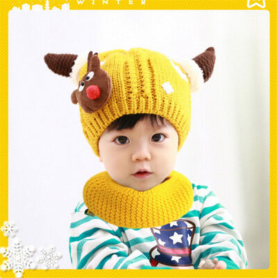 

Christmas Baby Beanie For Boys Girls Cap Cotton Hat Children Deer Print Hats Hot