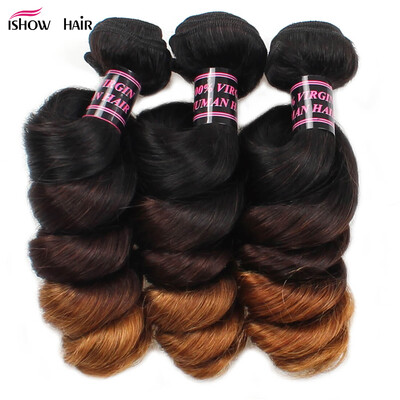 

Best Quality Ombre Hair Extensions Three Tone 8A Unprocessed Peruvian Virgin Hair Loose Wave 3pcs/Lot Peruvian Human Hair Weave B